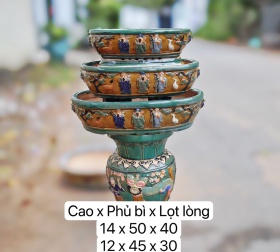 BỘ 3 CHẬU OVAL PHÚC LỘC THỌ 