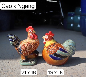 TƯỢNG GỐM GÀ TRE