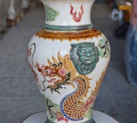 BÌNH HOA LONG PHỤNG MIỆNG LOE TRẮNG