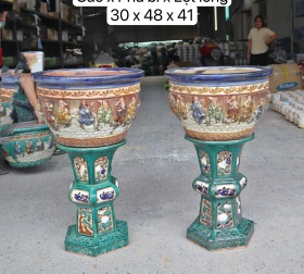 Chậu giả cổ bát tiên lọt lòng 42 cm