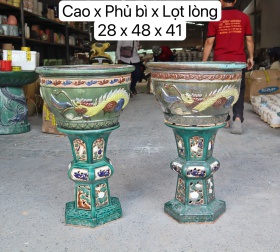 Chậu giả cổ rồng cá lọt lòng 40cm