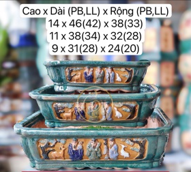 BỘ 3 CHẬU CHỮ NHẬT PHÚC LỘC THỌ