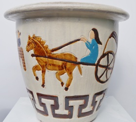 CHẬU NGỰA KÉO XE TRẮNG