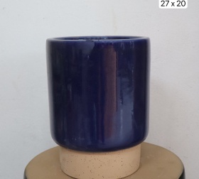 CHẬU TRỤ ỐNG XANH ĐEN