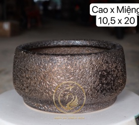 CHẬU MEN SÔI NHỎ INDOOR  10.5x20 ĐỒNG