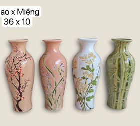 BÌNH HOA CHẤM KHẮC TỨ QUÝ MAI LAN CÚC TRÚC