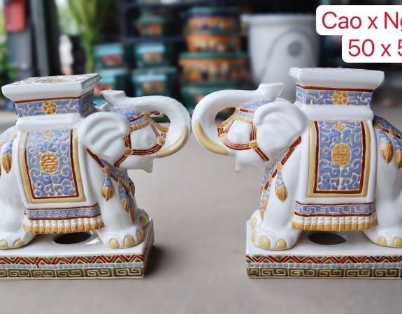 ĐÔN VOI GỐM SỨ CÓ ĐẾ 01