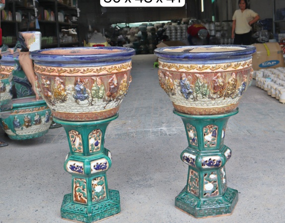 Chậu giả cổ bát tiên lọt lòng 42 cm