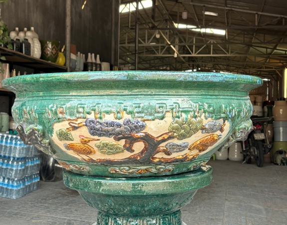 Chậu giả cổ kèm đôn lọt lòng 72cm